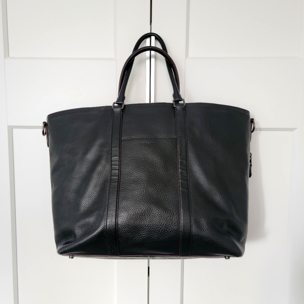COACH Black Leather Trekker Tote